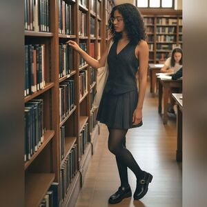 Sincerely Jules Pinstripe Pleated Mini Vest Dress Women's M Y2K Preppy LIKE NEW